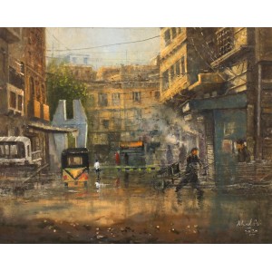 Fahad Ali, 24 x 30 Inch, Oil on Canvas, Citysscape Painting, AC-FAL-002